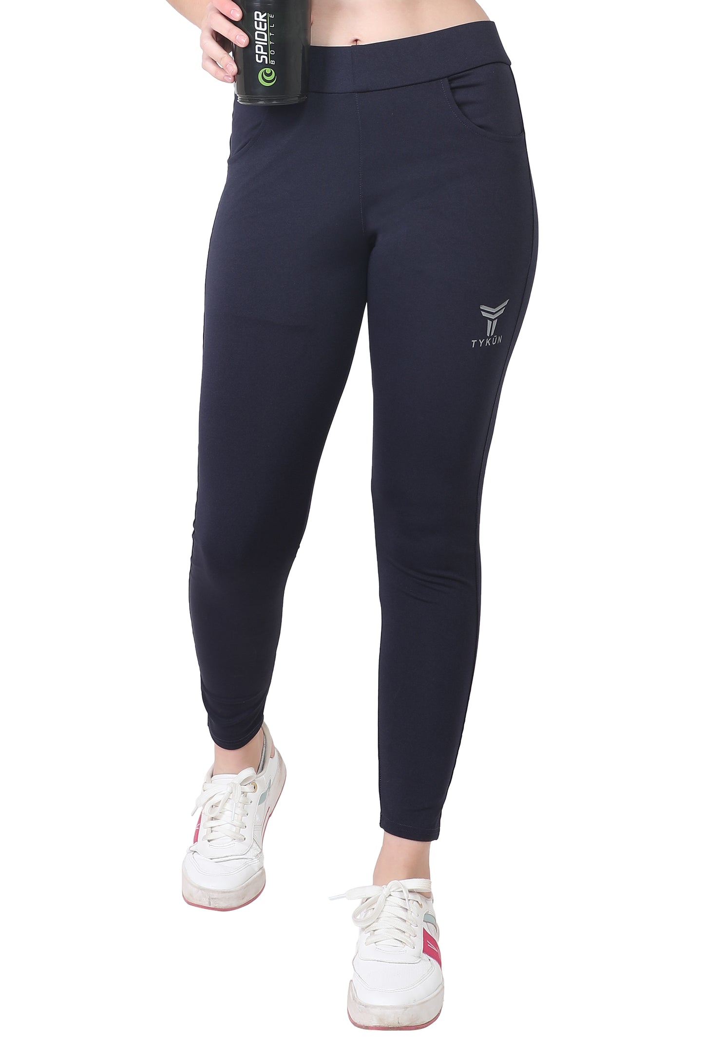 TYKUN Women Solid Track Pants (Navy)