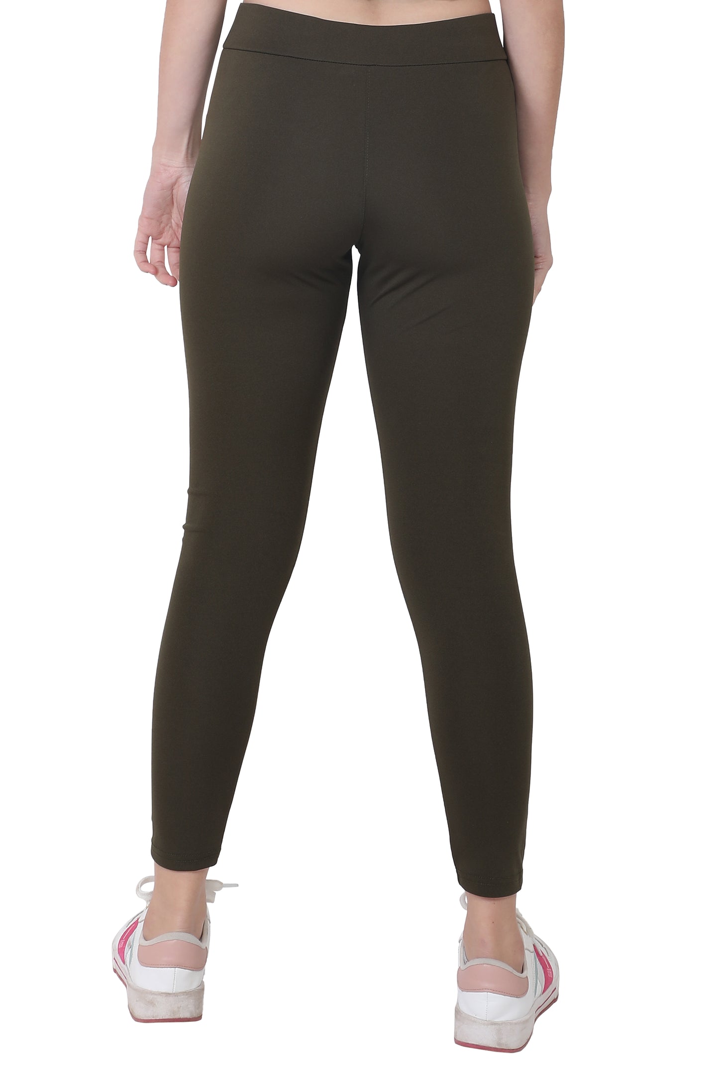 TYKUN Women Solid Track Pants (Olive)