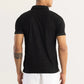 Men’s Black Textured Polo T-Shirt