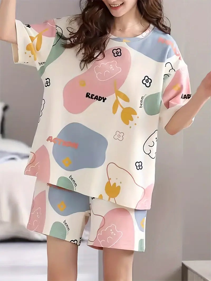 Korean Night Suit|| Lightweight Printed Set || Soft & Comfy Sleepwear for Girls & Women