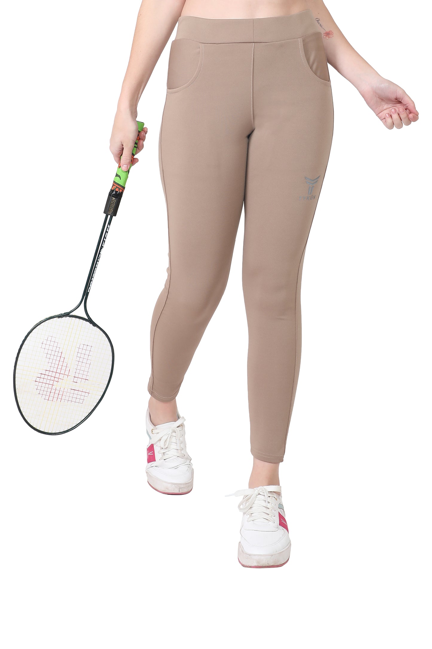 TYKUN Women Solid Track Pants (Chiku)