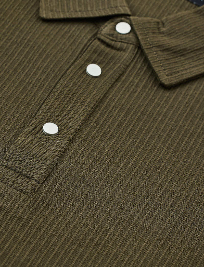 Snap Button Regular Fit Polo T-Shirt