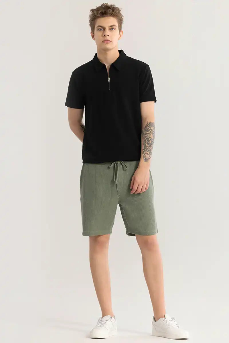 Men’s  Half Sleeve Polo T-Shirt with Zip Collar
