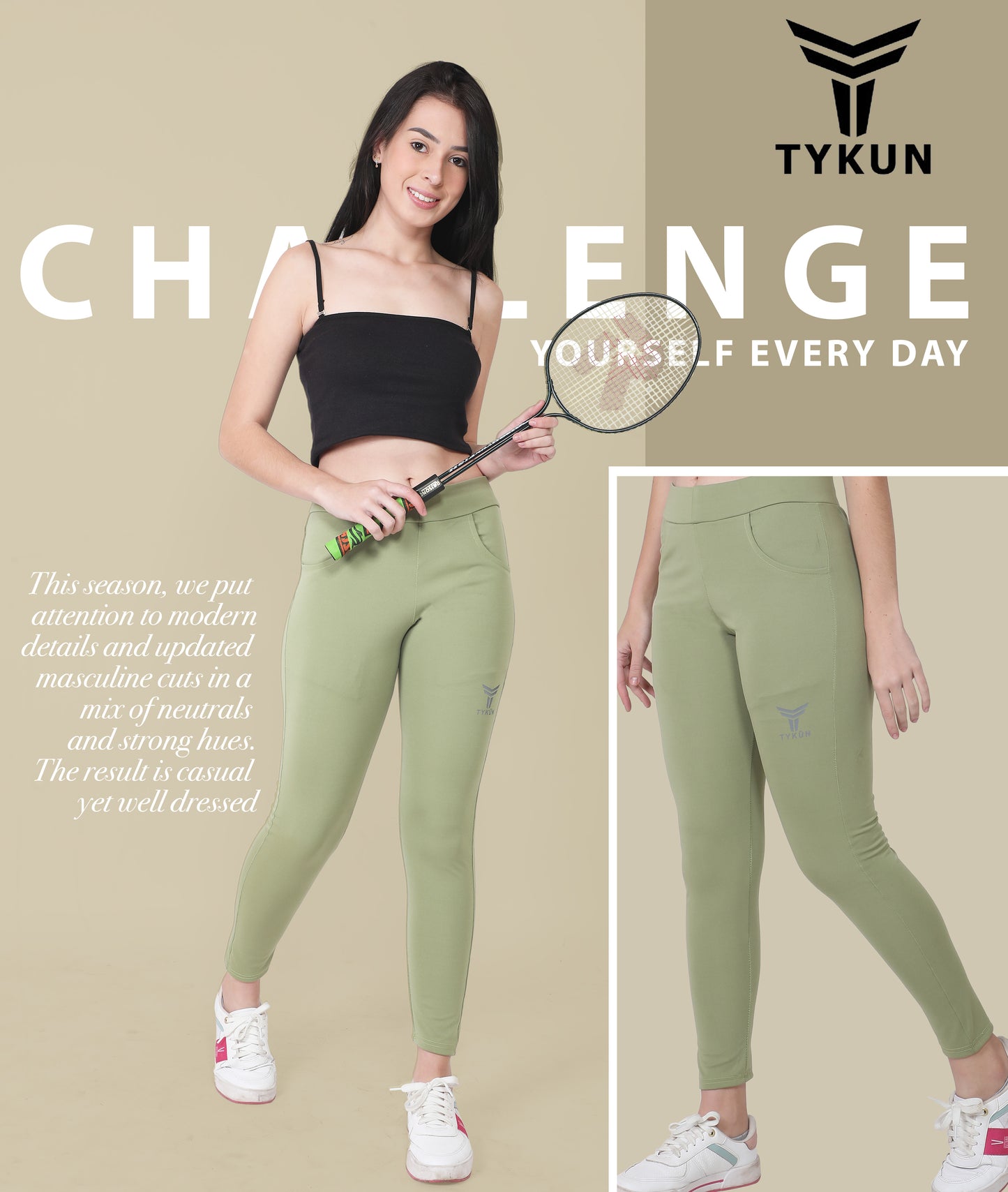TYKUN Women Solid Track Pants (Pista)