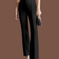 Women Regular Fit  Cotton Blend Trousers (Black)